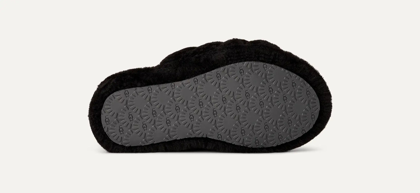 UGG Fluff Yeah Slide for Kids Black / Dark Shadow