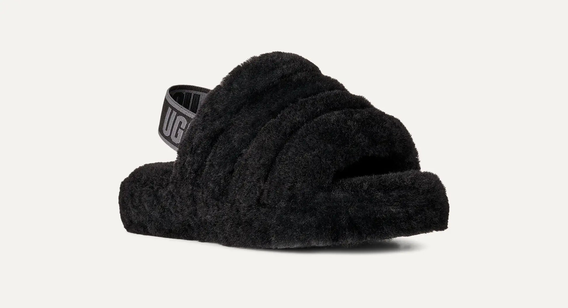 UGG Fluff Yeah Slide for Kids Black / Dark Shadow