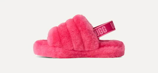 UGG Fluff Yeah Slide for Kids Deep Coral / Sachet Pink