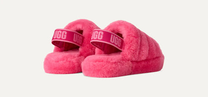 UGG Fluff Yeah Slide for Kids Deep Coral / Sachet Pink