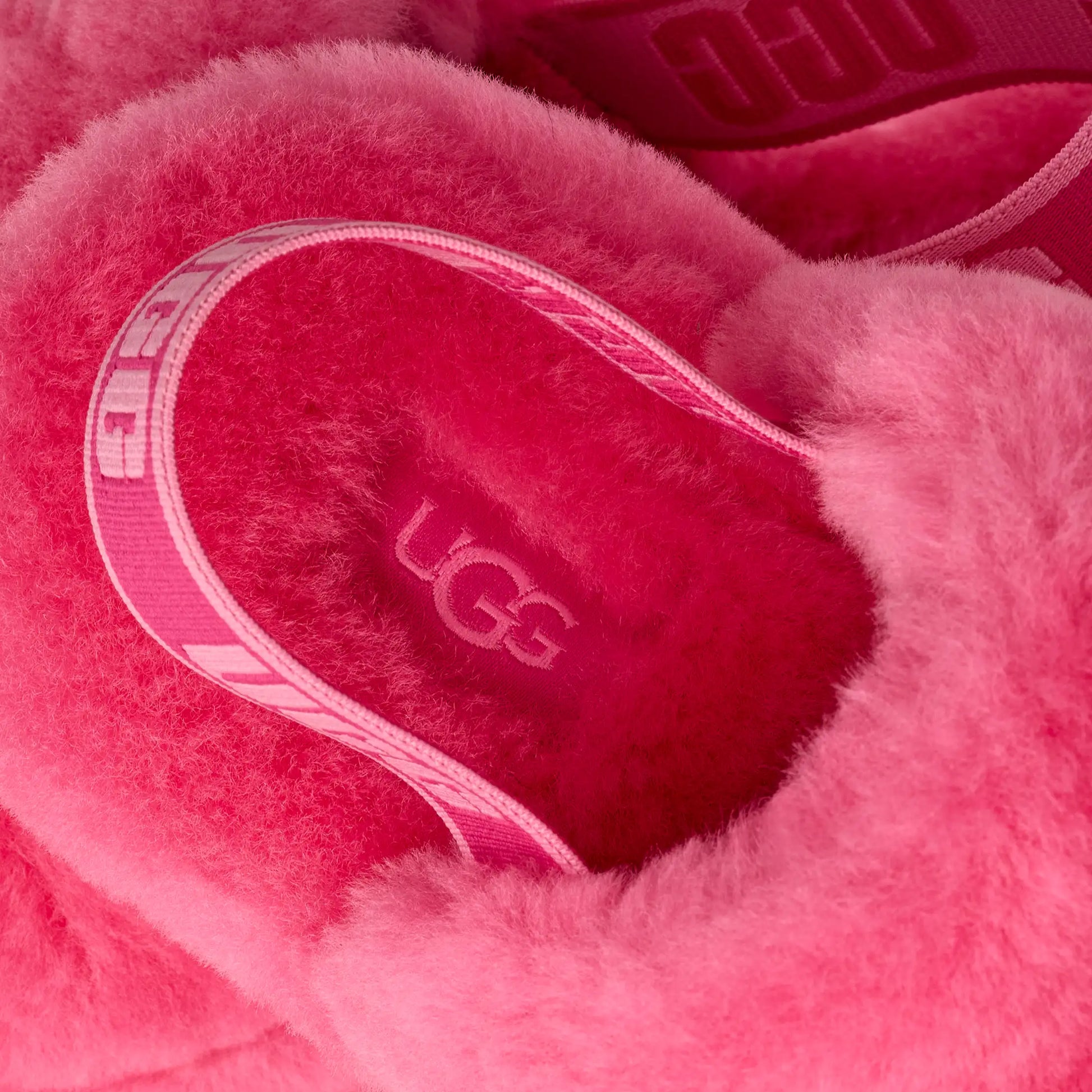 UGG Fluff Yeah Slide for Kids Deep Coral / Sachet Pink