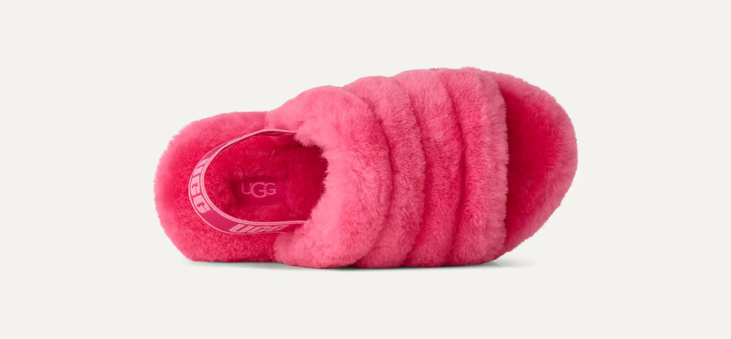 UGG Fluff Yeah Slide for Kids Deep Coral / Sachet Pink