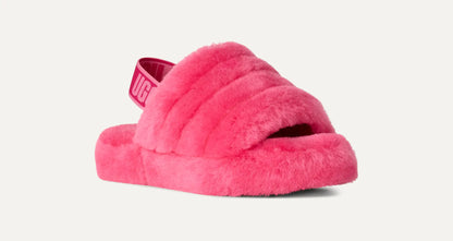 UGG Fluff Yeah Slide for Kids Deep Coral / Sachet Pink