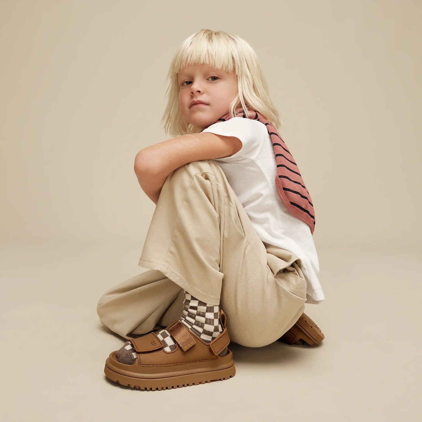 UGG GoldenGlow Sandal for Kids Bison Brown