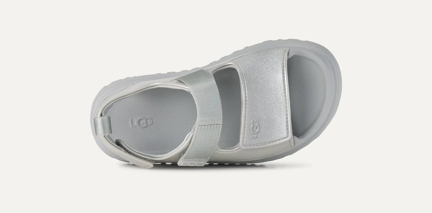 UGG GoldenGlow Glossy Sparkles Sandal for Kids Silver