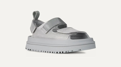 UGG GoldenGlow Glossy Sparkles Sandal for Kids Silver
