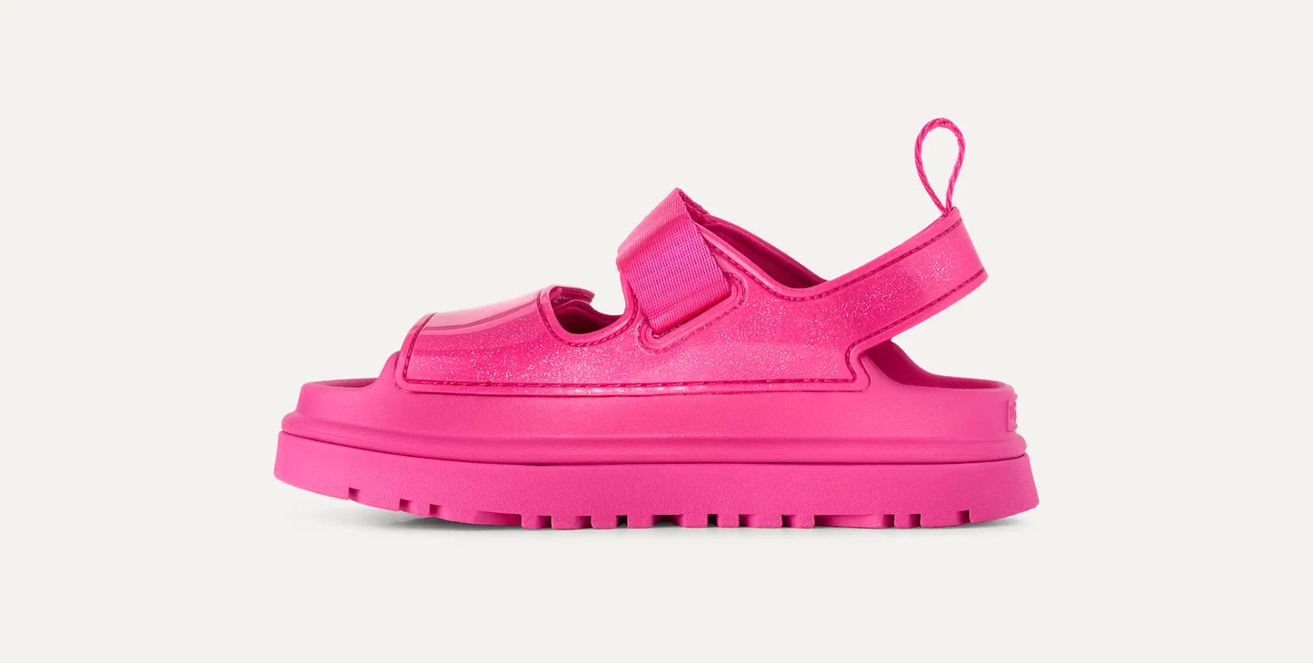 UGG GoldenGlow Glossy Sparkles Sandal for Kids Deep Coral