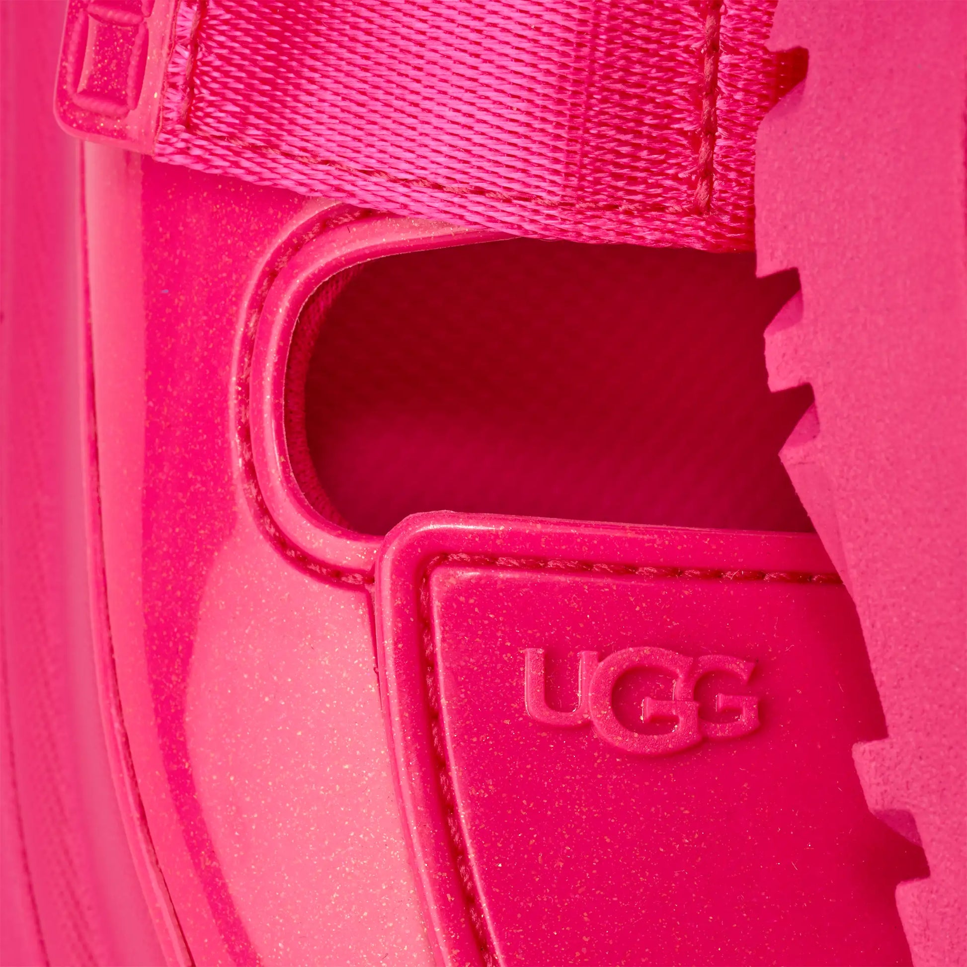 UGG GoldenGlow Glossy Sparkles Sandal for Kids Deep Coral