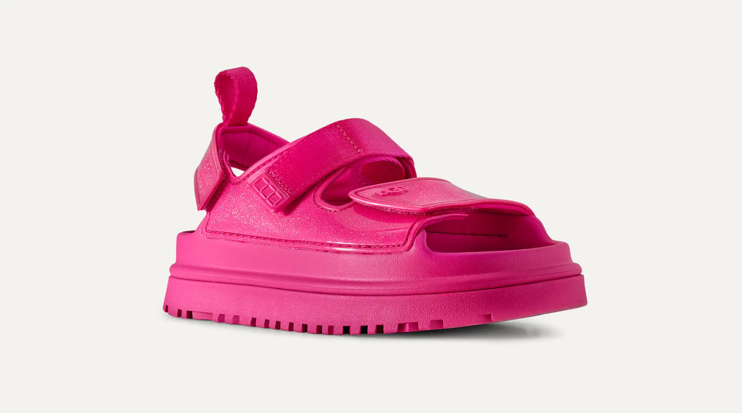 UGG GoldenGlow Glossy Sparkles Sandal for Kids Deep Coral
