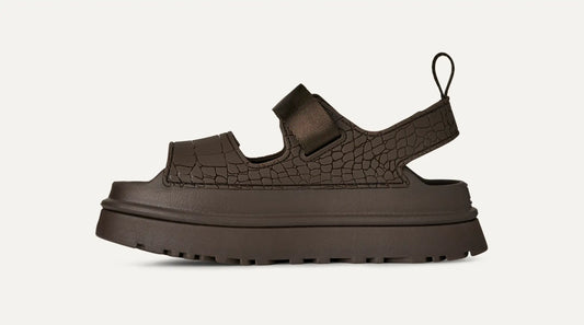 UGG GoldenGlow Embossed Sandal for Women Dense Smoke