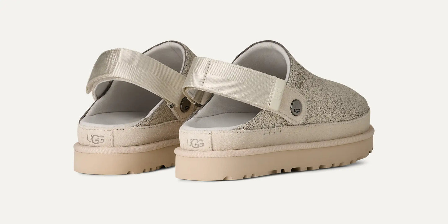 UGG Goldenstar Crackle Clog for Women Crackle White