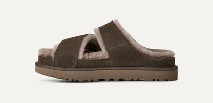 UGG Greenport Cross Strap Slide for Women Dense Smoke