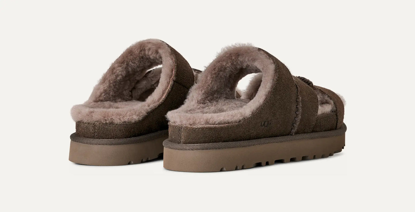 UGG Greenport Cross Strap Slide for Women Dense Smoke