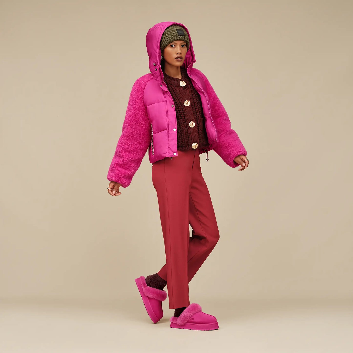 UGG Disquette Slipper for Women Dark Peony