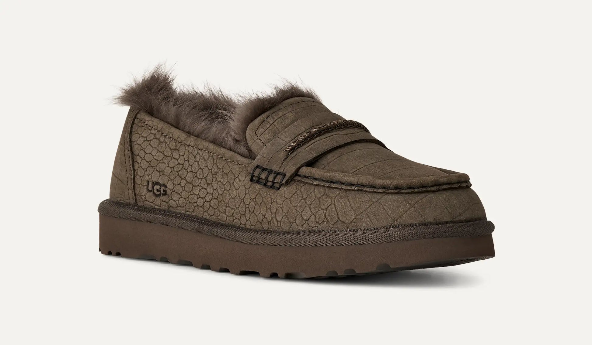 UGG Ellis Embossed Loafer for Women Dense Smoke