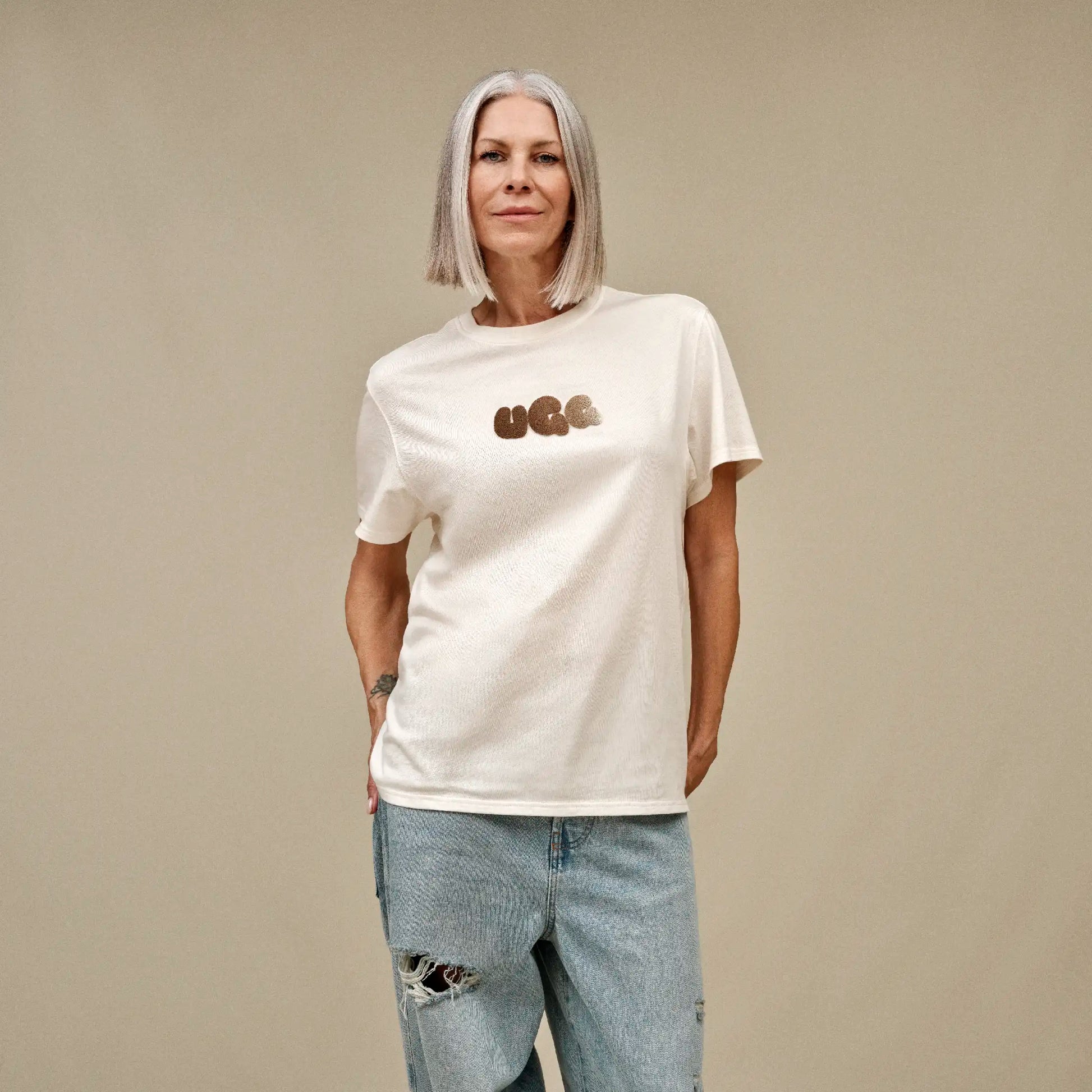 UGG Bubble Logo Tee for Women Nimbus