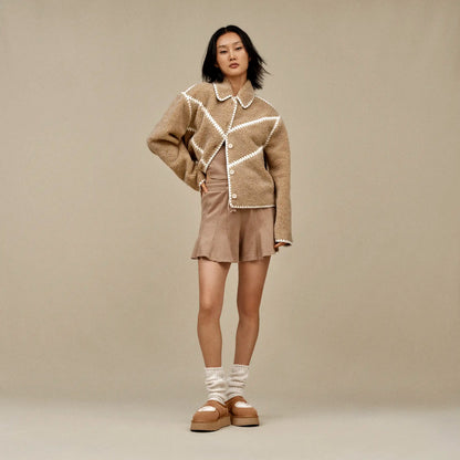 UGG Ellison UGGfluff Shell Jacket for Women Sand Heather