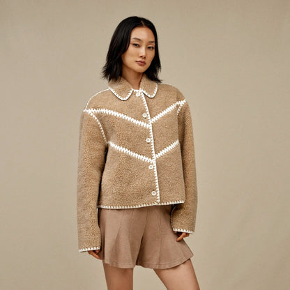 UGG Ellison UGGfluff Shell Jacket for Women Sand Heather