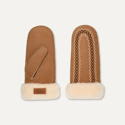 UGG Atherson Embroidered Mitten for Women Chestnut