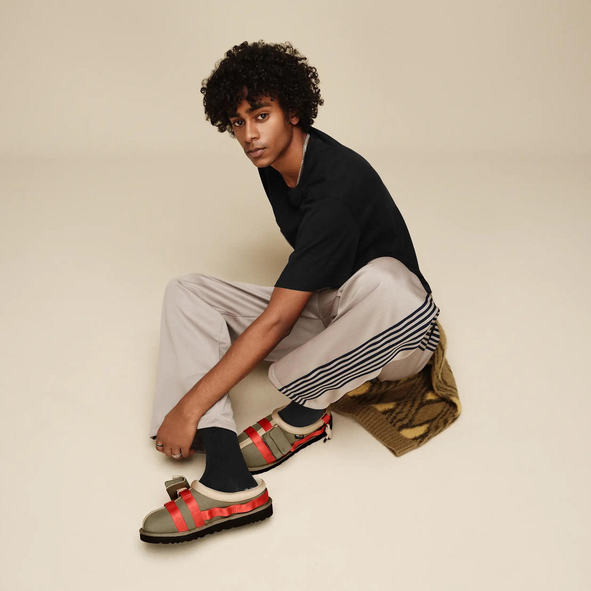 UGG Tasman Wildwood Slip-On for Men Burnt Olive / Red Pepper