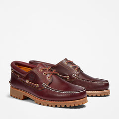 Timberland® Authentic 3-Eye Boat Shoe for Men in Burgundy Timberland Outlet