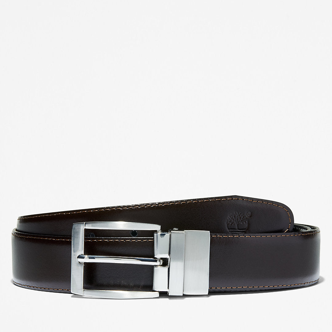 Reversible Leather Belt for Men in Dark Brown/Black Timberland Discount