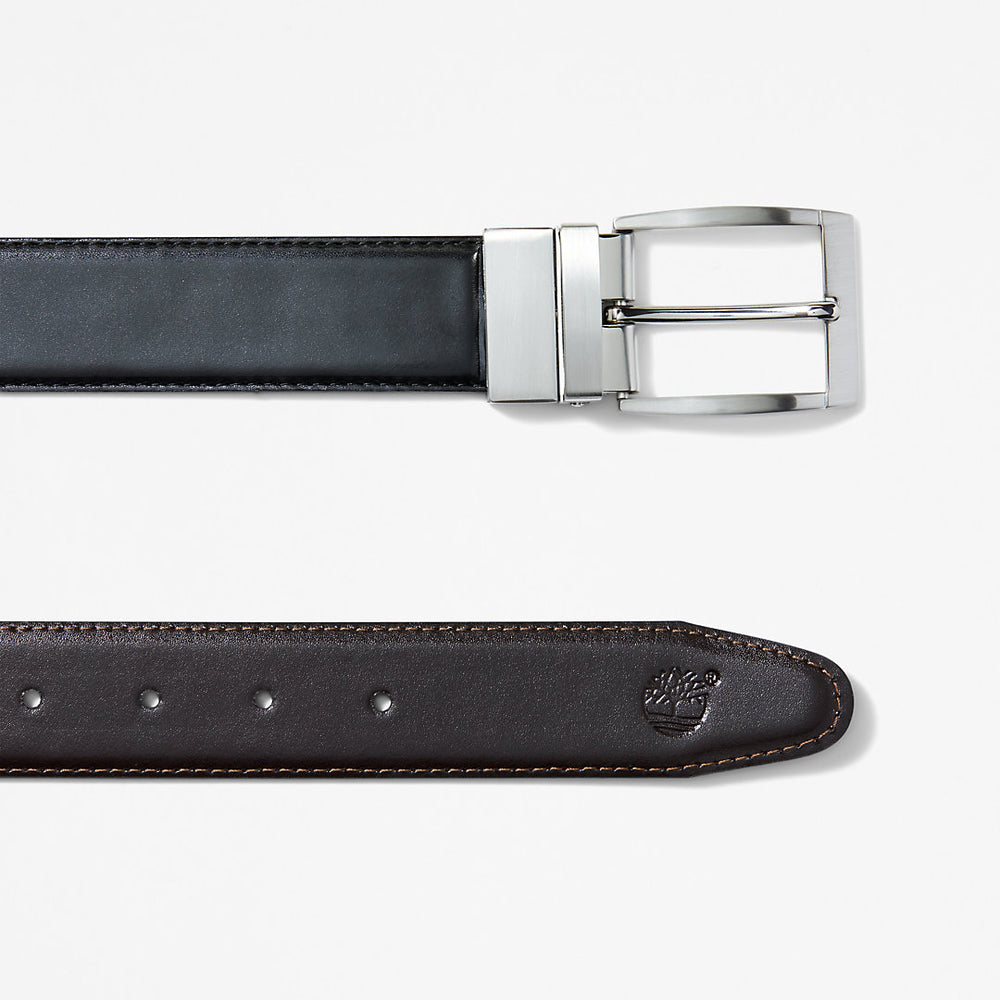 Reversible Leather Belt for Men in Dark Brown/Black Timberland Discount