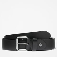 Roller Buckle Leather Belt for Men in Black Timberland Outlet