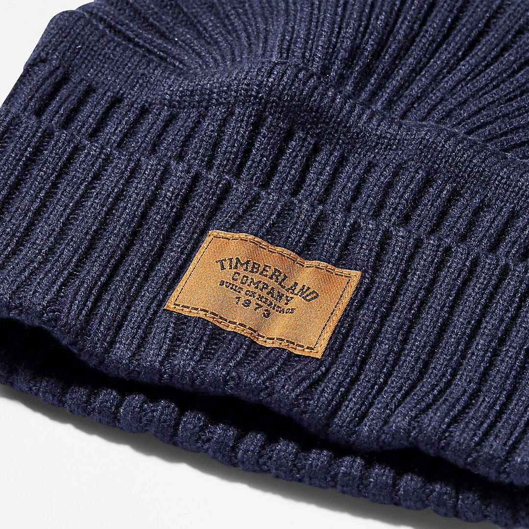 Gulf Beach Ribbed Beanie for Men in Navy Timberland Outlet