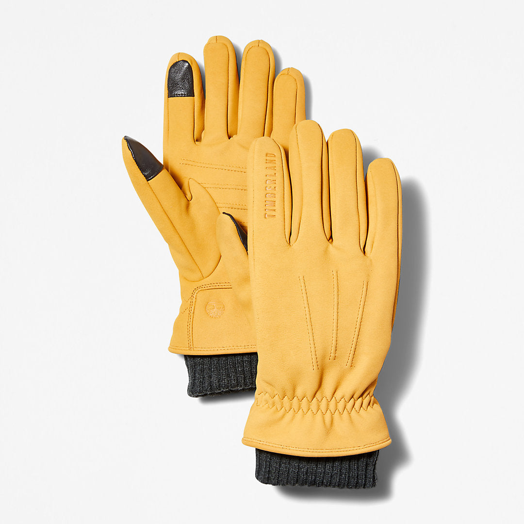 Knit-cuff Leather Gloves for Men in Yellow Timberland Sale