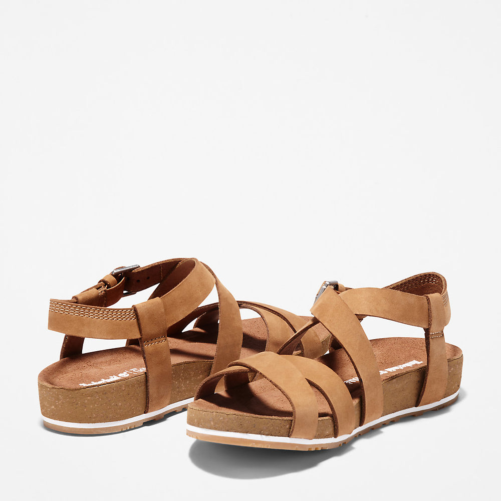 Malibu Waves Ankle Strap Sandal for Women in Brown Timberland For Sale