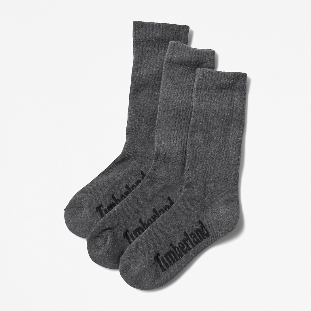 Stratham 3-Pack Crew Sport Socks for Men in Dark Grey Timberland Outlet