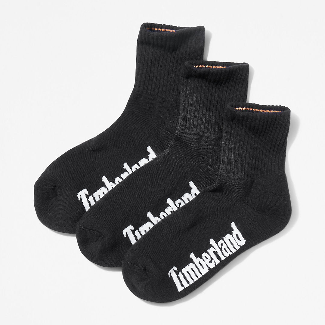 Three Pack Stratham Sport Socks for Men in Black Timberland Discount