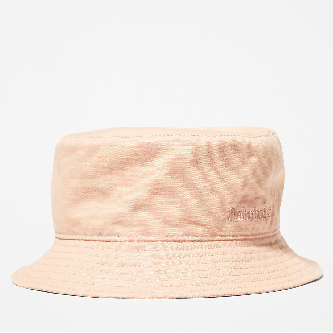 Cotton Canvas Bucket Hat for Men in Pink Timberland On Sale