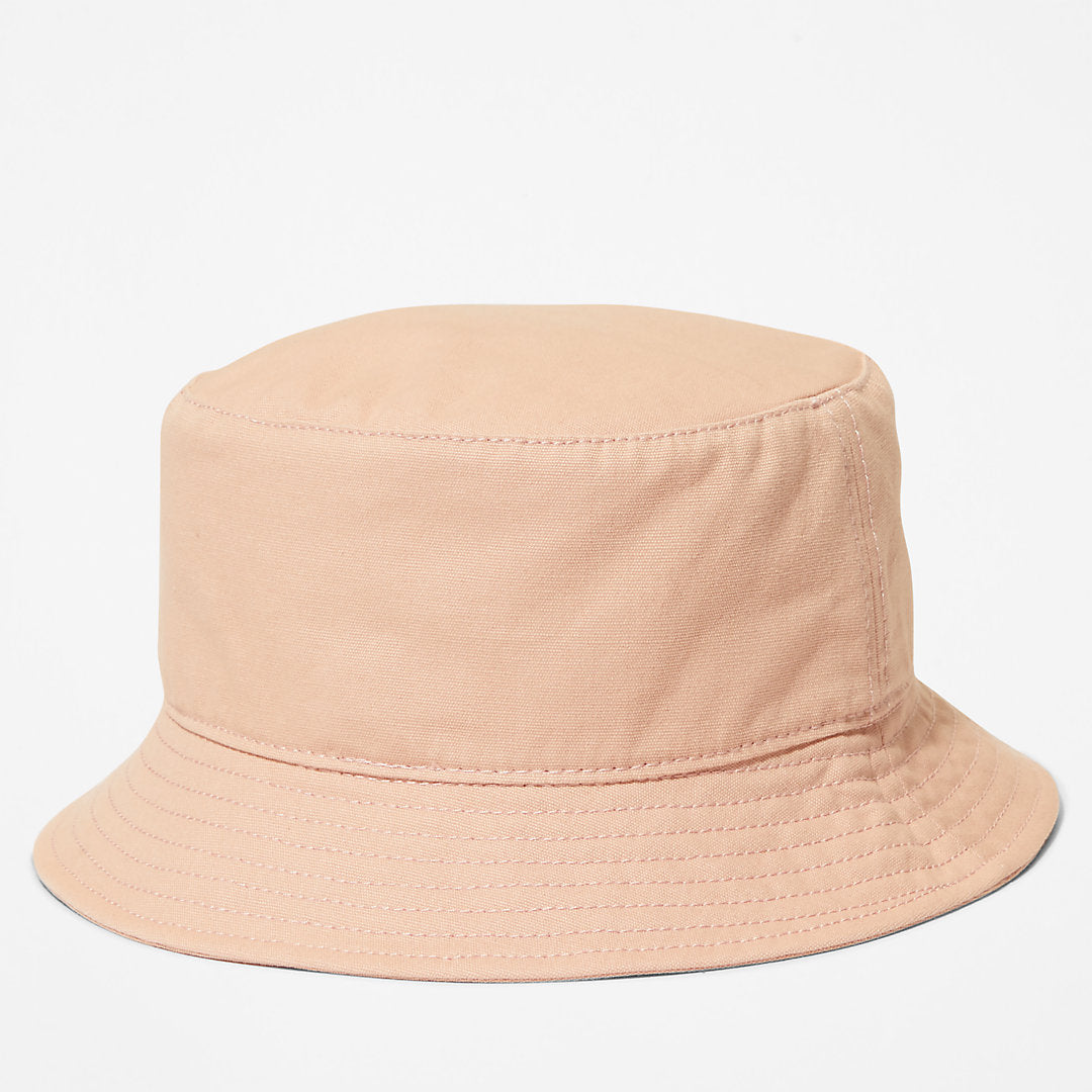 Cotton Canvas Bucket Hat for Men in Pink Timberland On Sale