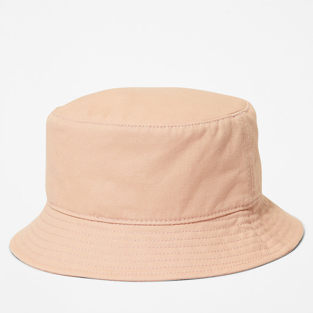 Cotton Canvas Bucket Hat for Men in Pink Timberland On Sale