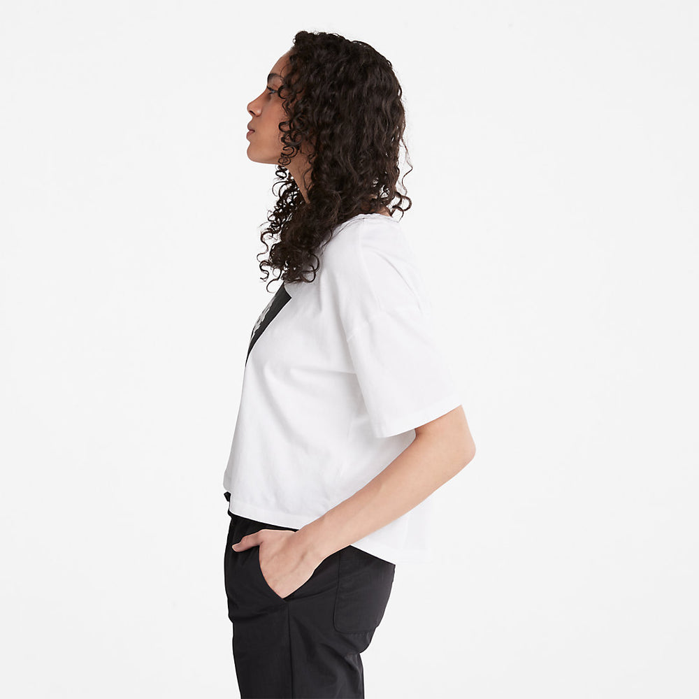 Cropped Logo T-Shirt for Women in White Timberland Sale