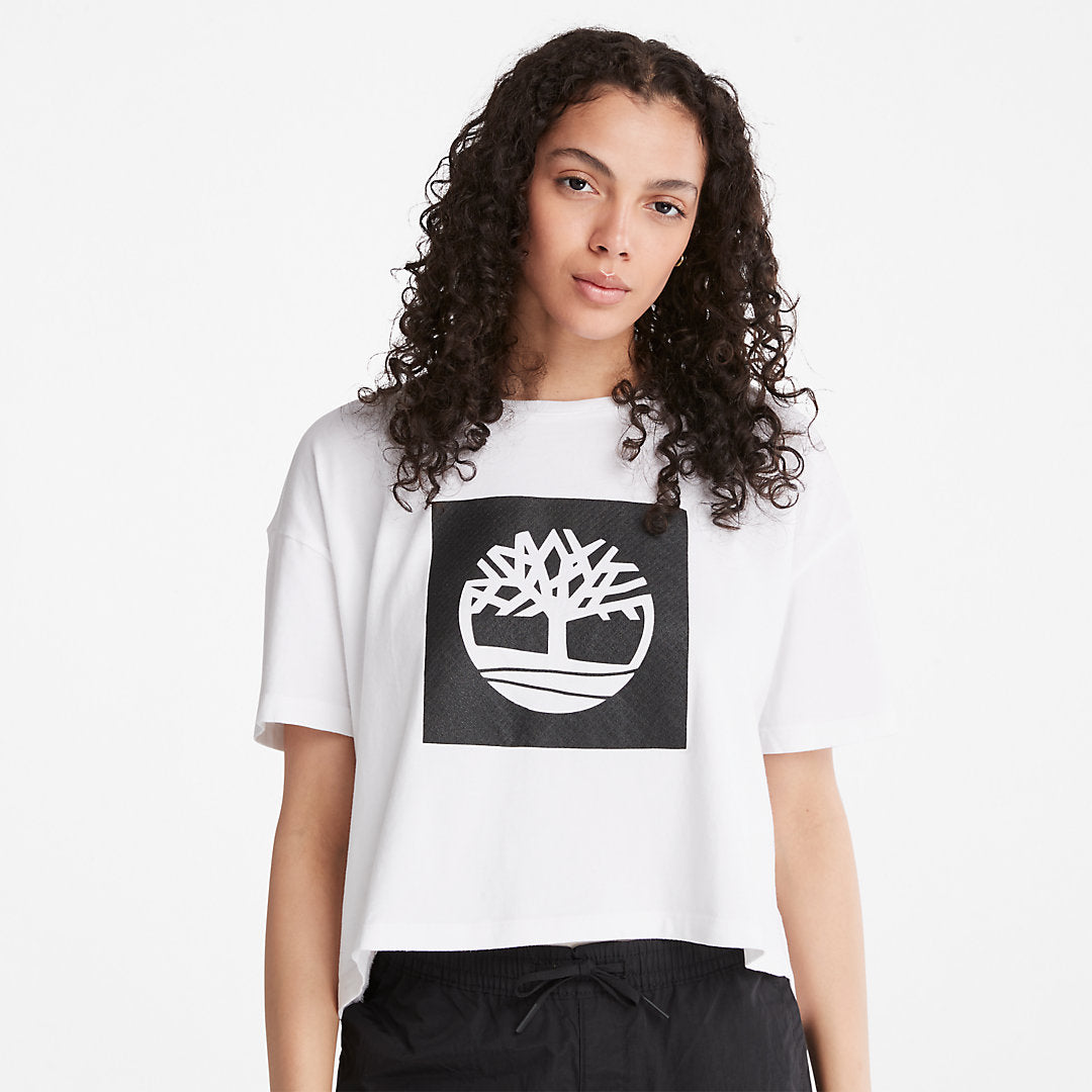 Cropped Logo T-Shirt for Women in White Timberland Sale