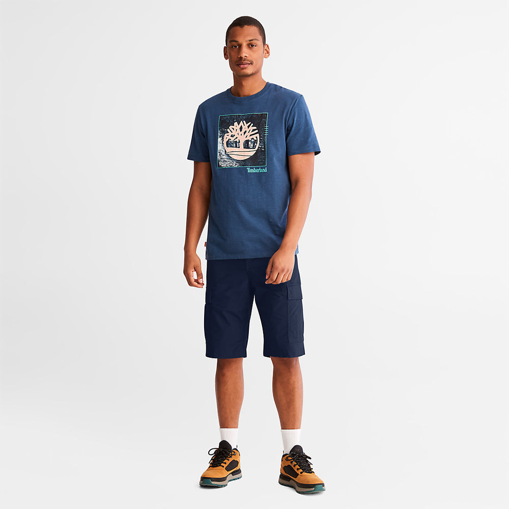 Poplin Cargo Shorts for Men in Navy Timberland On Sale