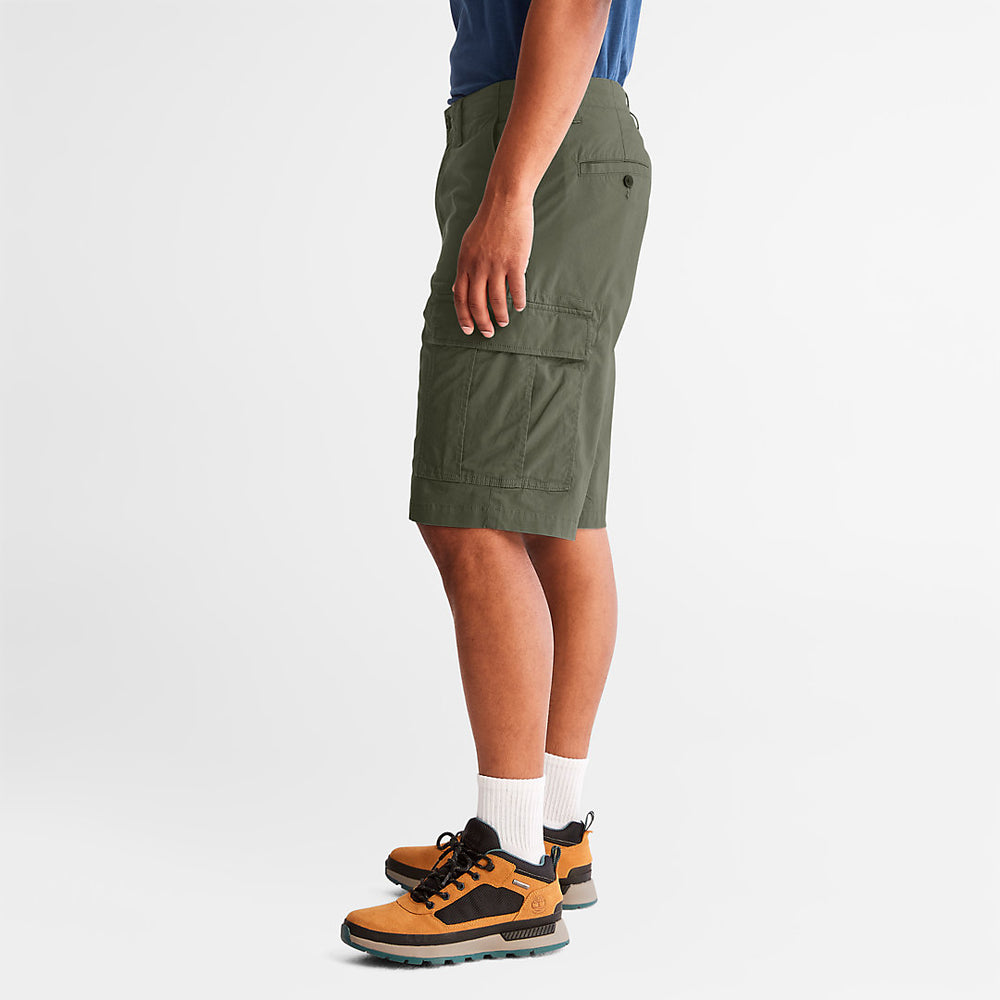 Poplin Cargo Shorts for Men in Dark Green Timberland Outlet