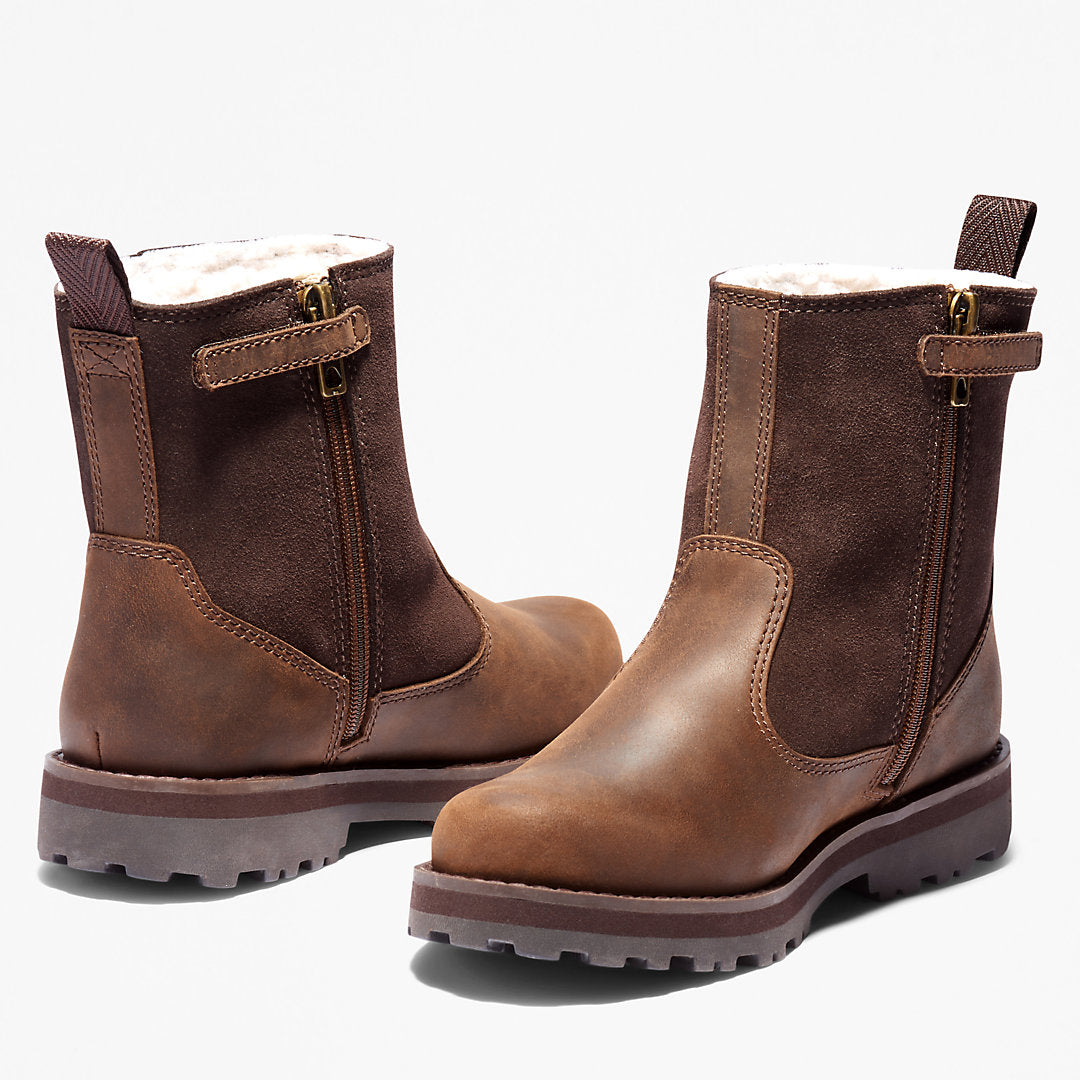 Courma Kid Lined Boot for Youth in Dark Brown Timberland US