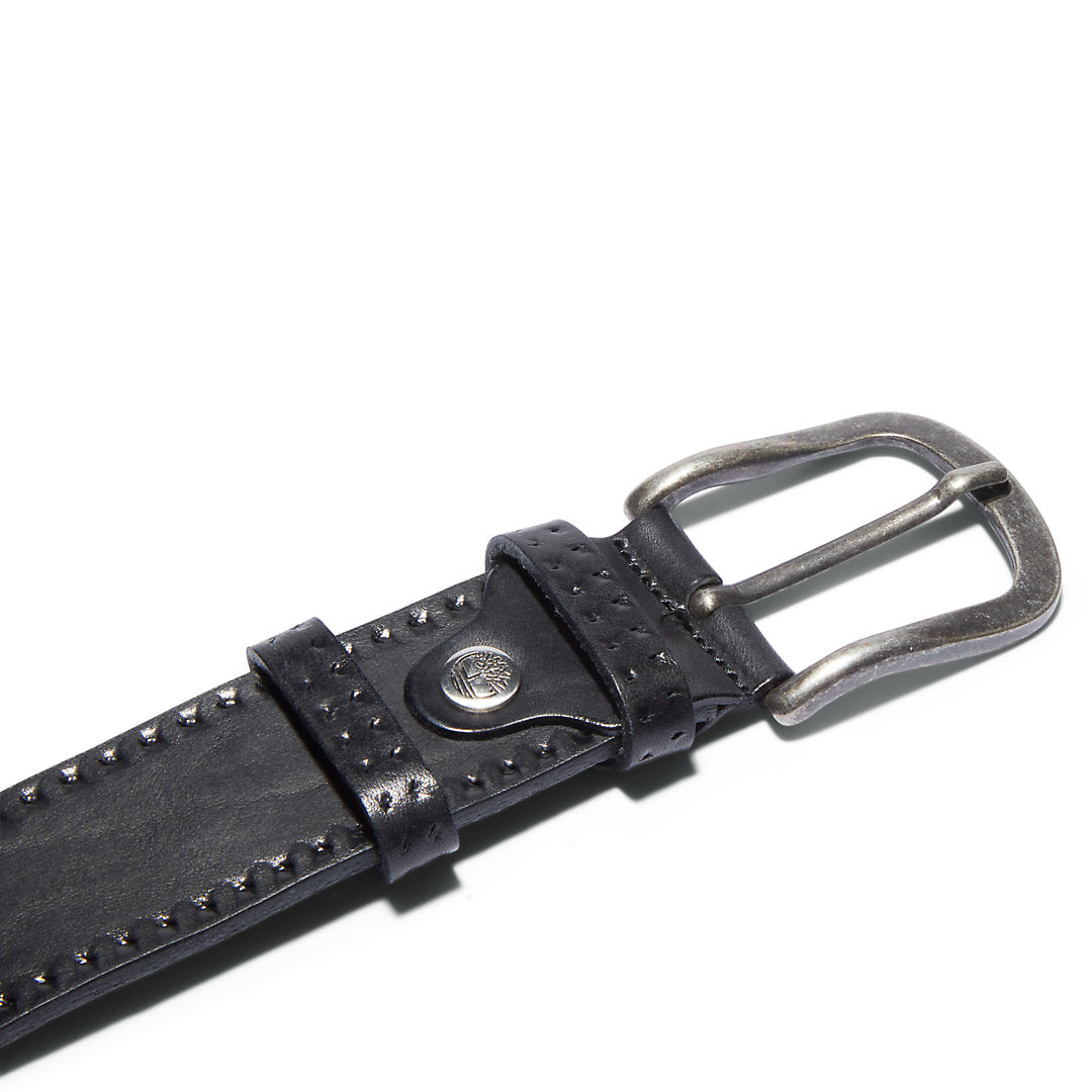 Embossed Leather Belt for Men in Black Timberland Online