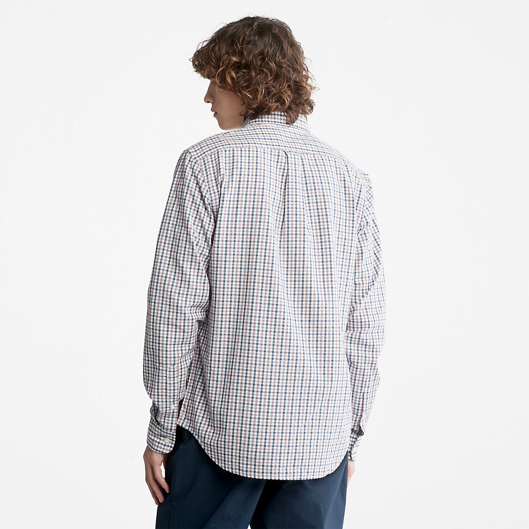 Seersucker Gingham Shirt for Men in Purple Timberland US