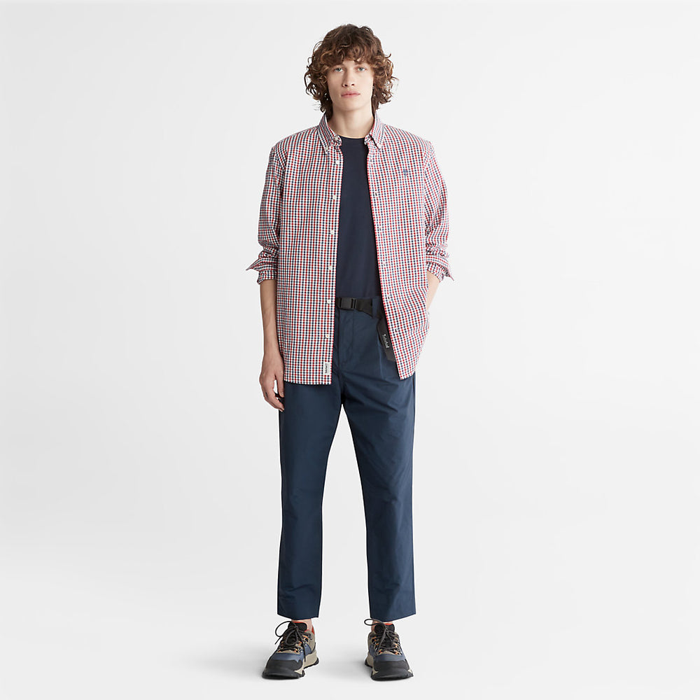 Seersucker Gingham Shirt for Men in Blue Timberland Outlet