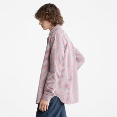 Seersucker Gingham Shirt for Men in Blue Timberland Outlet