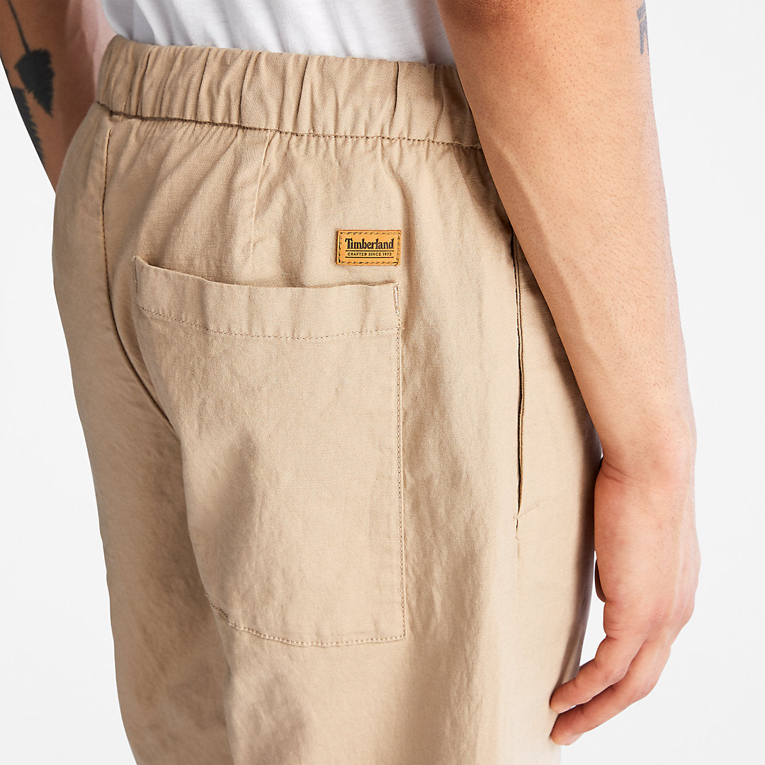 Cotton and Linen-Blend Shorts for Men in Beige Timberland For Sale