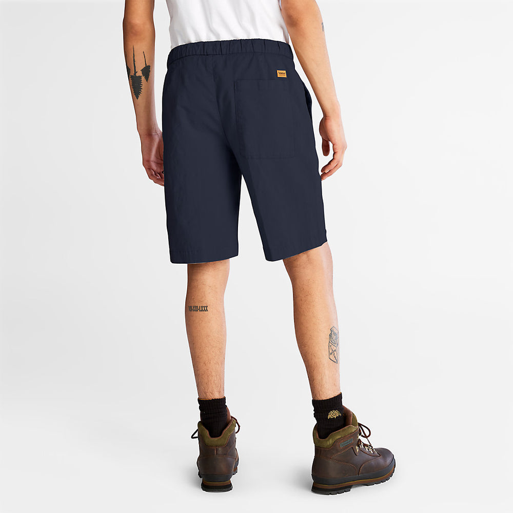 Cotton and Linen-Blend Shorts for Men in Navy Timberland Outlet