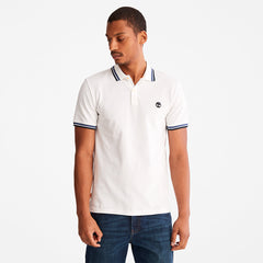 Millers River Tipped Polo Shirt for Men in White Timberland On Sale