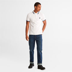 Millers River Tipped Polo Shirt for Men in White Timberland On Sale