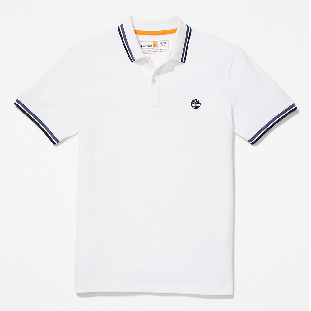 Millers River Tipped Polo Shirt for Men in White Timberland On Sale